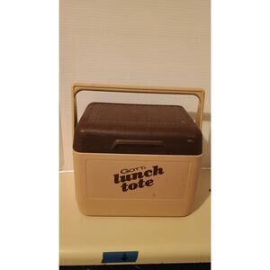 Vintage 70s GOTT Lunch Tote Tan Brown Model 1806 Made In The USA Lunchbox/Cooler